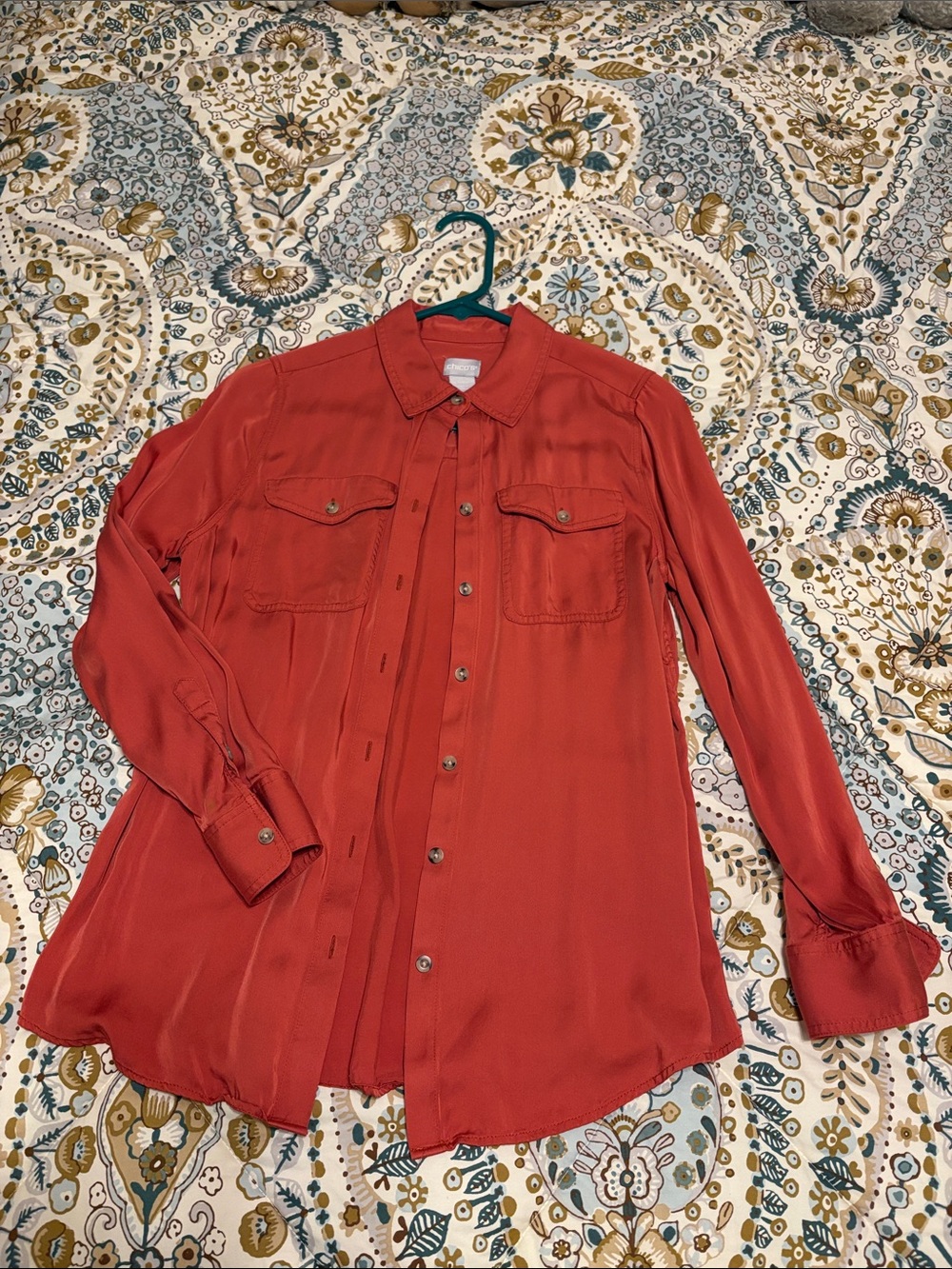Chico's Rust Button-Down Shirt